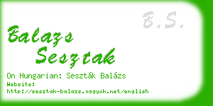 balazs sesztak business card